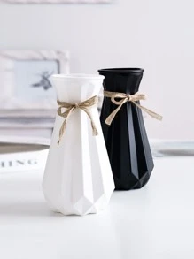 1pc Plastic Creative Flower Vase With Ceramic Effect For Flower Arrangements Home Decor Room Decor Glass Vase