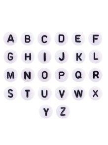 1pack Letter Detail DIY Bead - Black and White - View 1