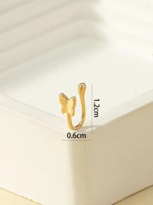 1 件时尚简约蝴蝶设计金属鼻夹，适合女士 - 金黃色 - 查看 4