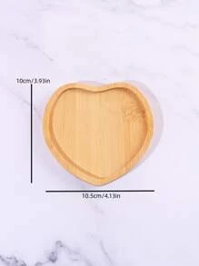 1入組竹子心形木紋絕緣墊 - 棕色 - 查看 2