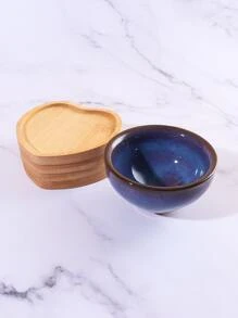 1入組竹子心形木紋絕緣墊 - 棕色 - 查看 3