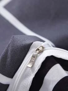 Set funda nórdica con patrón a cuadros sin relleno, ropa de cama simple para dormitorio - Multicolor - Ver 4