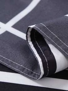 Set funda nórdica con patrón a cuadros sin relleno, ropa de cama simple para dormitorio - Multicolor - Ver 5