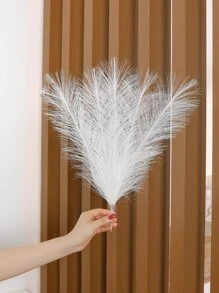 5/10 Piezas/set Hierba De Las Pampas Artificial Falsa Con Estilo Bohemio, Arbusto Decorativo De Cañas Para Rellenar Jarrón Y Decoración Del Hogar De Estilo De Granja, Boda - Blanco - Ver 2