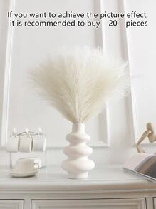 5/10 Piezas/set Hierba De Las Pampas Artificial Falsa Con Estilo Bohemio, Arbusto Decorativo De Cañas Para Rellenar Jarrón Y Decoración Del Hogar De Estilo De Granja, Boda - Blanco - Ver 8