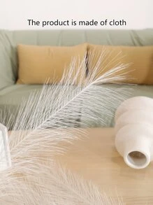 5/10 Piezas/set Hierba De Las Pampas Artificial Falsa Con Estilo Bohemio, Arbusto Decorativo De Cañas Para Rellenar Jarrón Y Decoración Del Hogar De Estilo De Granja, Boda - Blanco - Ver 4