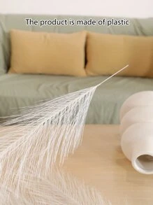 5/10 Piezas/set Hierba De Las Pampas Artificial Falsa Con Estilo Bohemio, Arbusto Decorativo De Cañas Para Rellenar Jarrón Y Decoración Del Hogar De Estilo De Granja, Boda - Blanco - Ver 5