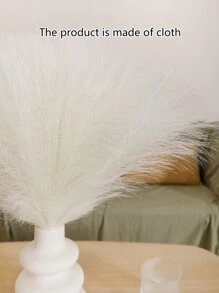 5/10 Piezas/set Hierba De Las Pampas Artificial Falsa Con Estilo Bohemio, Arbusto Decorativo De Cañas Para Rellenar Jarrón Y Decoración Del Hogar De Estilo De Granja, Boda - Blanco - Ver 6