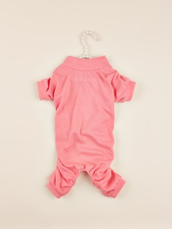 High Collar Solid Color Jumpsuit Loungewear For Poodle, Schnauzer, Siamese Cat, Dog, Four-Legged Sleepwear