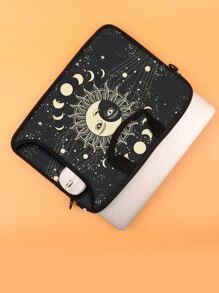 1pc 13" túi máy tính xách tay họa tiết mặt trời và mặt trăng - Nhiều màu - Xem 5