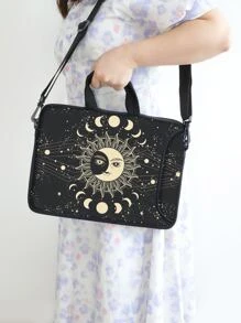 1pc 13" túi máy tính xách tay họa tiết mặt trời và mặt trăng - Nhiều màu - Xem 6