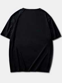 ROMWE MEN Nam Tim & In bướm Áo thun - màu đen - Xem 2