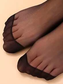 5/10/20 Pairs Casual Versatile Sheer Breathable Stockings, Fall Socks - Black - View 6