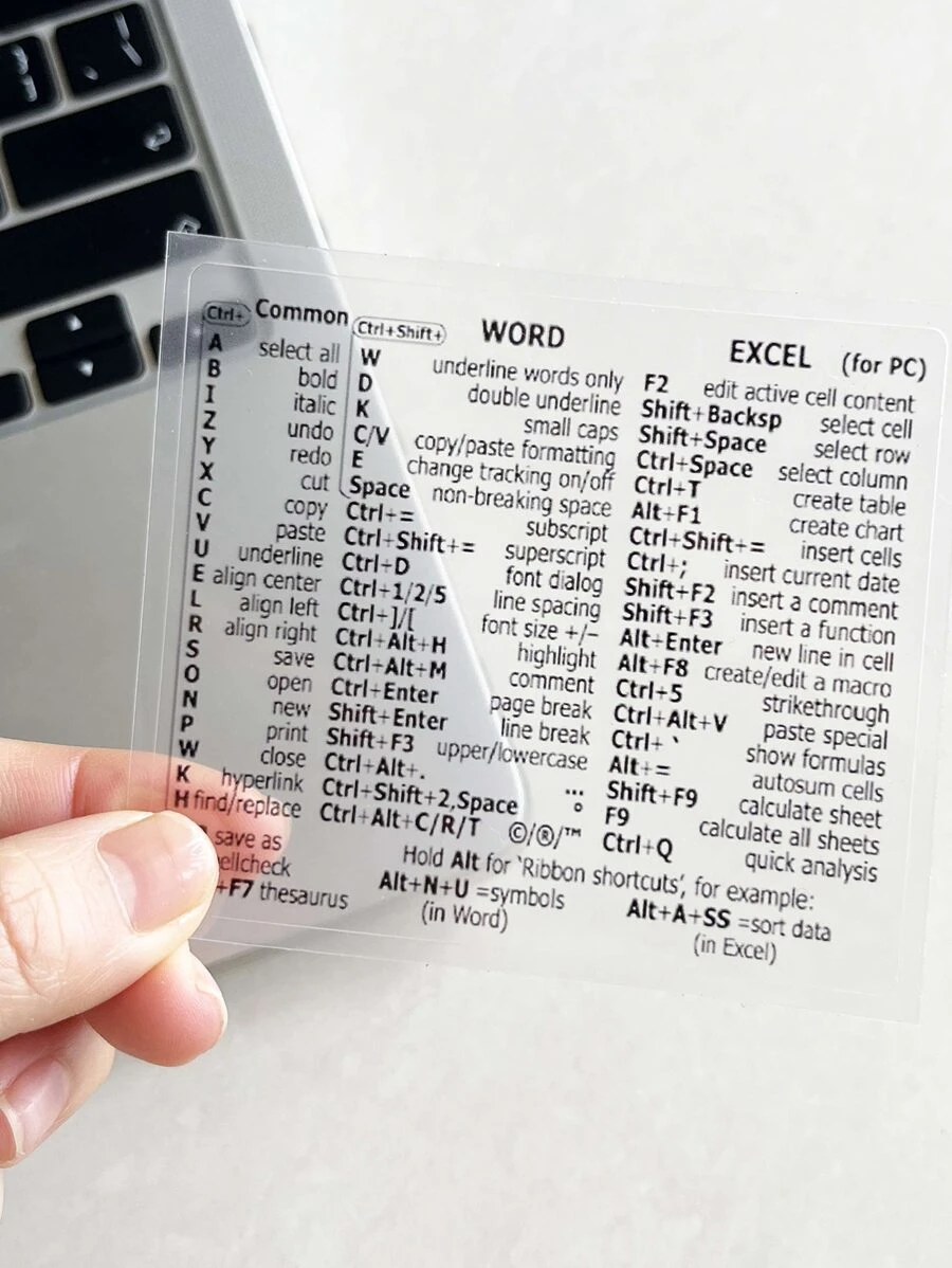 1sheet Letter Graphic Laptop Protective Sticker, Keyboard Stickers