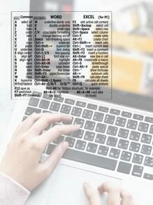 1sheet Letter Graphic Laptop Protective Sticker, Keyboard Stickers