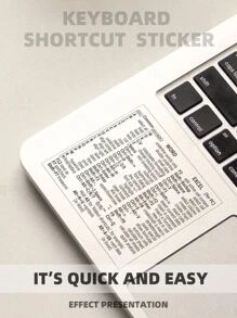 1sheet Letter Graphic Laptop Protective Sticker, Keyboard Stickers