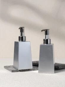 2pcs/set 200ML Plastic Lotion Dispenser, Minimalist Silver Bathroom Soap Dispenser For Bathroom - Silver - View 2