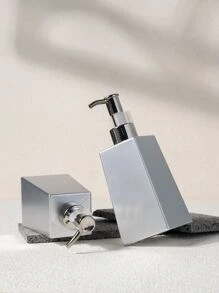 2pcs/set 200ML Plastic Lotion Dispenser, Minimalist Silver Bathroom Soap Dispenser For Bathroom - Silver - View 3