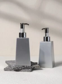 2pcs/set 200ML Plastic Lotion Dispenser, Minimalist Silver Bathroom Soap Dispenser For Bathroom - Silver - View 1