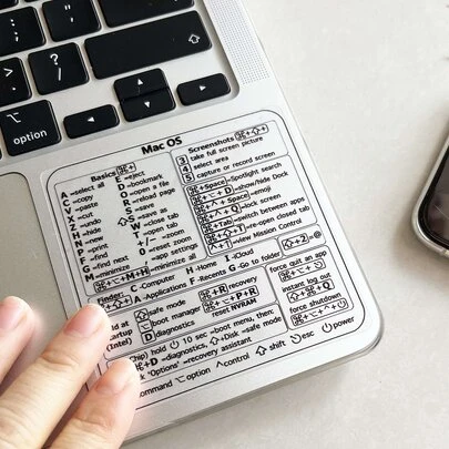 1 Miếng Dán Phím Tắt Laptop Tương Thích Với MacBook 24 Inch, Miếng Dán Bàn Phím