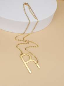 Letter Charm Necklace - Yellow Gold - View 3