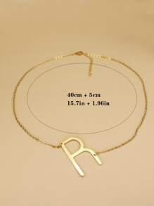 Letter Charm Necklace - Yellow Gold - View 4