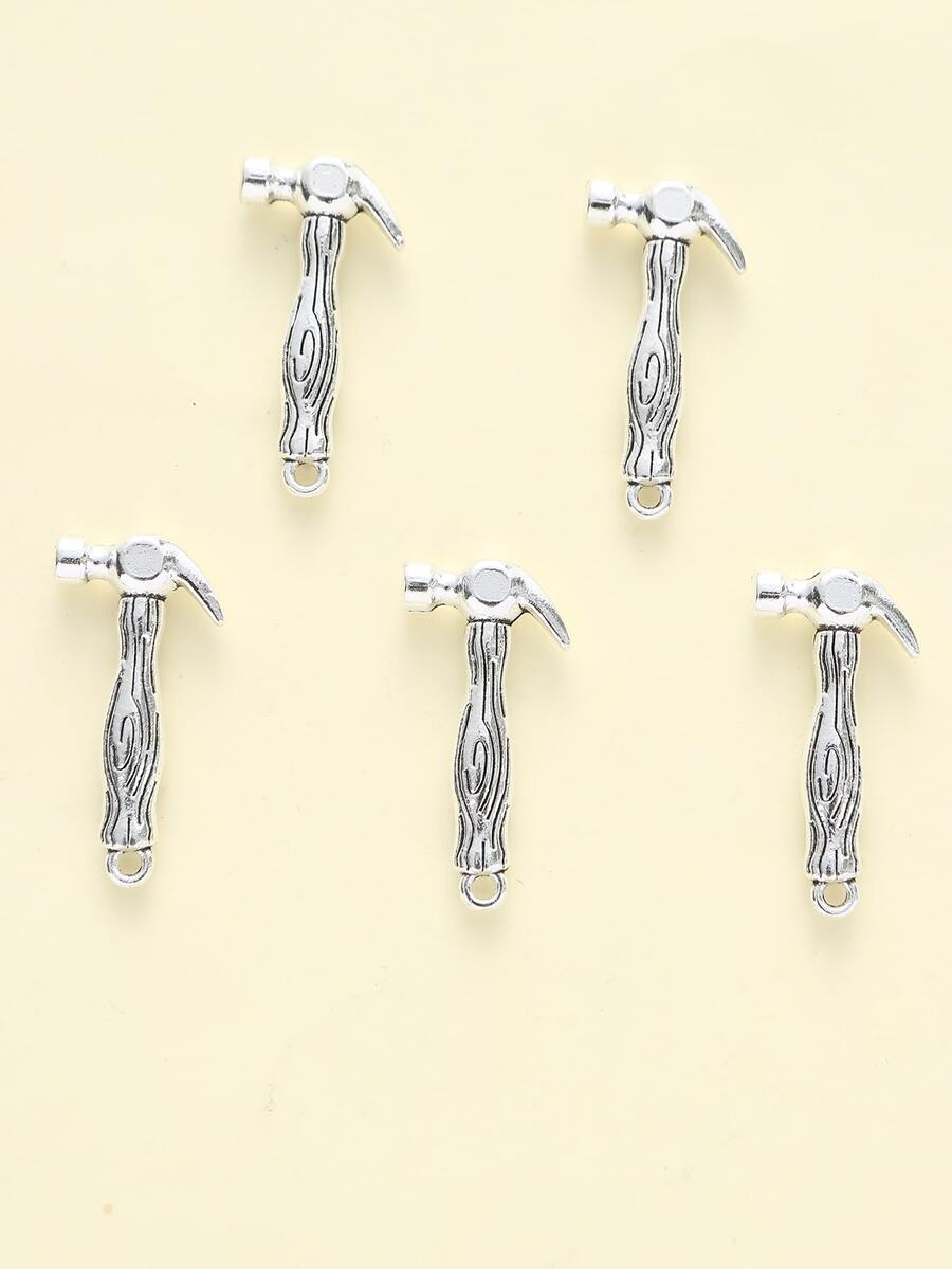 5pcs/set Hammer DIY Pendant - Silver - View 1