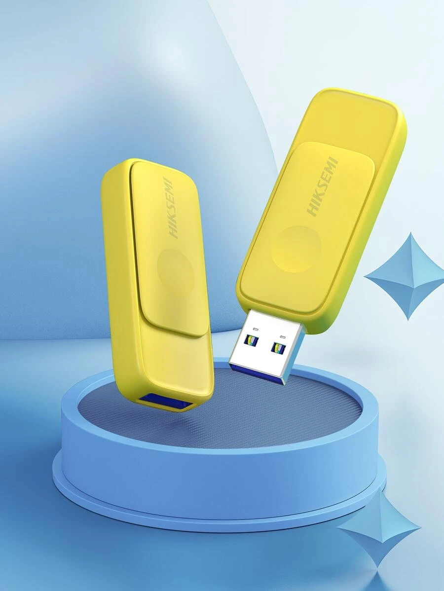 1pc 32GB USB Flash Drive - Yellow - View 1