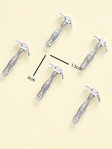 5pcs/set Hammer DIY Pendant - Silver - View 3