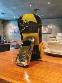 1 chiếc xe thể thao thời trang màu vàng Imd được chế tạo bằng vỏ lai mềm & cứng, chống rơi & chống mồ hôi & chống vân tay & chống mài mòn & không phai màu Tương thích với iPhone - Nhiều màu - Xem 2