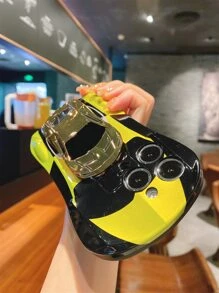 1 chiếc xe thể thao thời trang màu vàng Imd được chế tạo bằng vỏ lai mềm & cứng, chống rơi & chống mồ hôi & chống vân tay & chống mài mòn & không phai màu Tương thích với iPhone - Nhiều màu - Xem 3