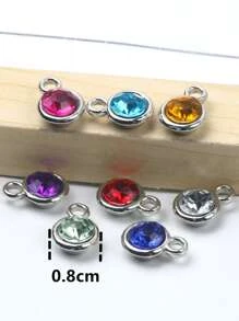 20 cái/bộ Mặt dây chuyền DIY hình tròn bằng đá nhân tạo ngẫu nhiên - Nhiều màu - Xem 3