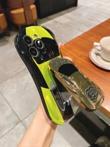 1 chiếc xe thể thao thời trang màu vàng Imd được chế tạo bằng vỏ lai mềm & cứng, chống rơi & chống mồ hôi & chống vân tay & chống mài mòn & không phai màu Tương thích với iPhone - Nhiều màu - Xem 6