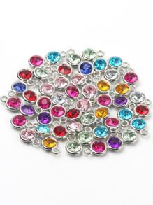 20入組/套隨機水鑽圓形DIY吊墜 - 彩色 - 查看 1