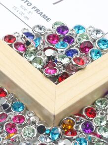 20入組/套隨機水鑽圓形DIY吊墜 - 彩色 - 查看 2