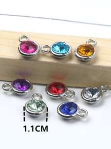 20入組/套隨機水鑽圓形DIY吊墜 - 彩色 - 查看 4