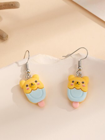 卡通冰棒耳墜