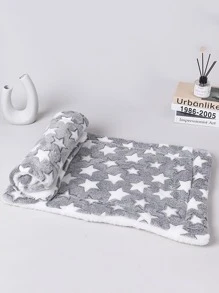 1 chiếc giường cho thú cưng hình ngôi sao và hình chữ nhật màu xám sang trọng có thể tháo rời và giặt được, lót nhiệt, thích hợp cho mèo nhỏ và vừa, thảm ngủ bốn mùa - Xám - Xem 2