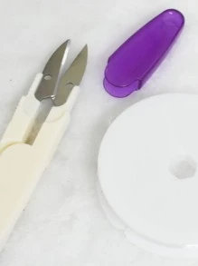 1入組不銹鋼DIY剪刀和1入組彈性線 - 紫色 - 查看 2