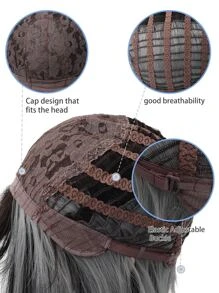 Tóc giả Bobo ngắn màu xám nhạt nổi bật màu đen có mái dài 12 inch thời trang dành cho nữ, tóc giả tổng hợp chịu nhiệt, tóc dùng hàng ngày, thân thiện với người mới bắt đầu, phù hợp cho nhiều dịp khác nhau, bao gồm Giáng sinh, Năm mới, Tiệc tùng, Kỳ nghỉ, Mùa đông - Nhiều màu - Xem 6