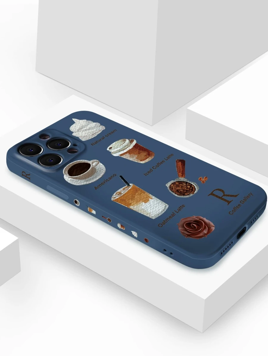 Funda para móvil con patrón de café - Multicolor - Ver 1