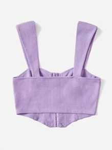 SHEIN MOD Hook and Eye Asymmetrical Hem Tank Top - Purple - View 2