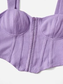 SHEIN MOD Hook and Eye Asymmetrical Hem Tank Top - Purple - View 5