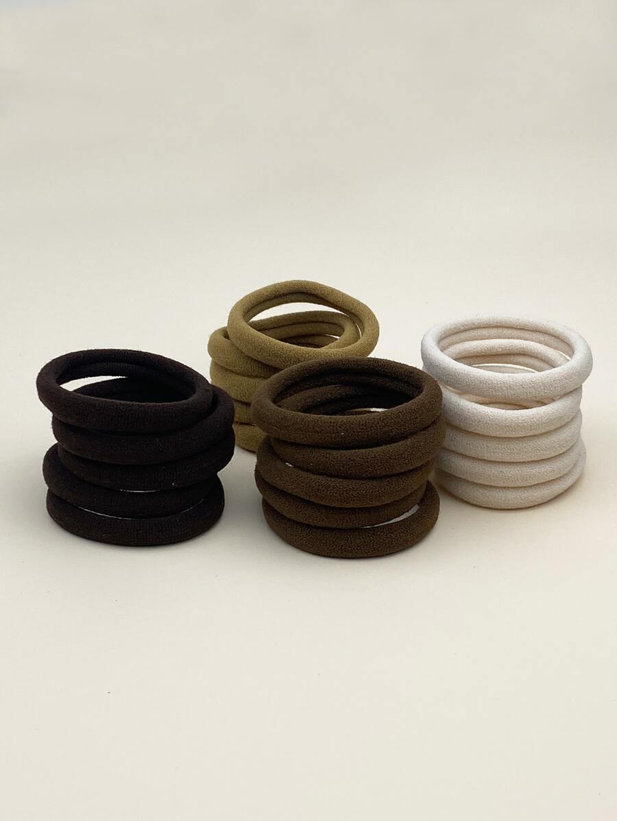 20 piezas Goma de pelo unicolor - Multicolor - Ver 1