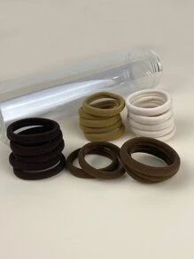 20 piezas Goma de pelo unicolor - Multicolor - Ver 2