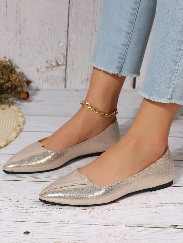 champagne ballet flats