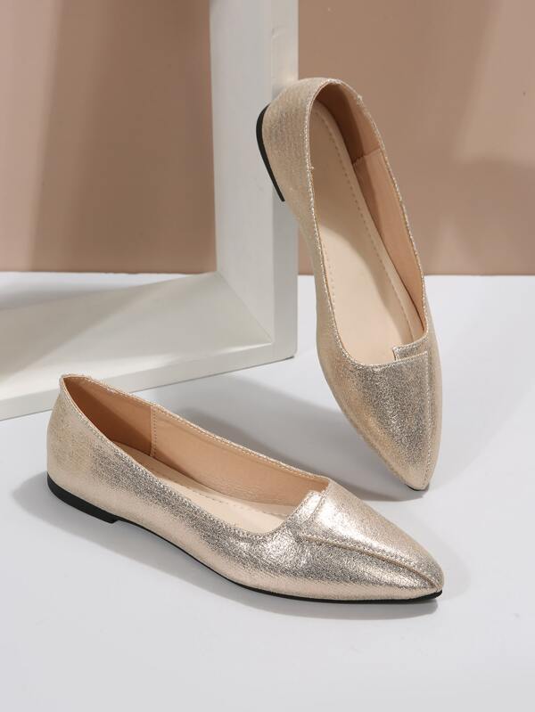 champagne ballet flats