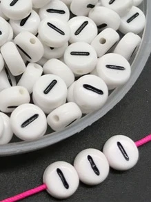 1pack Letter Detail DIY Bead - Black and White - View 3