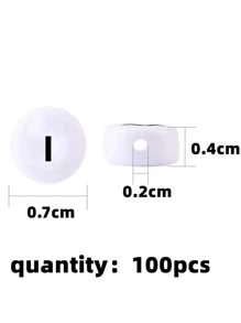 1pack Letter Detail DIY Bead - Black and White - View 4