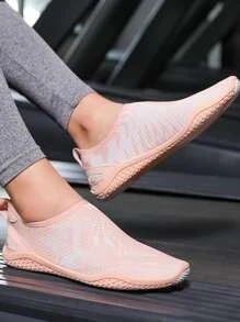 女士雙色一腳蹬水襪運動戶外織物涉水鞋,彩色彈性運動涉水鞋帶襪子設計 - 彩色 - 查看 3